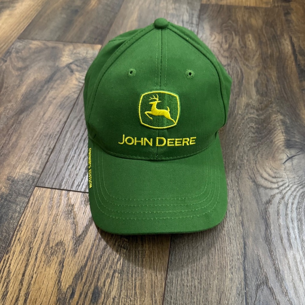 John Deere Green Owners Edition Baseball Cap Hat Nothing Runs Like A Deere Logo